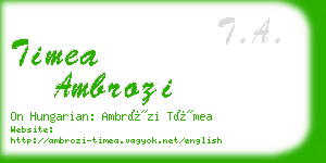 timea ambrozi business card